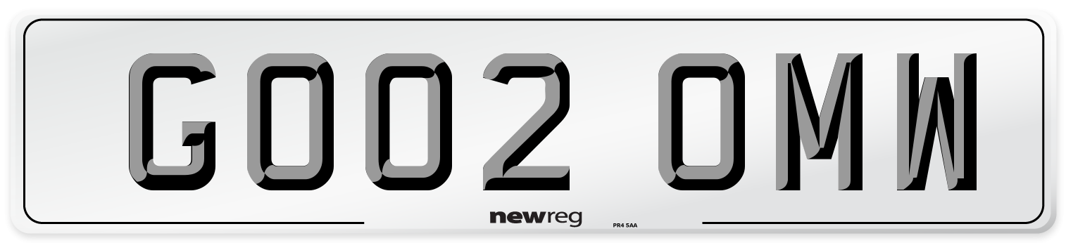 GO02 OMW Number Plate from New Reg